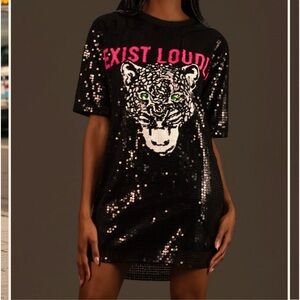 Beautiful black sequin mini dress by Kate Hewko